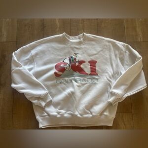 Hollister White Sweatshirt with Snoopy Graphic